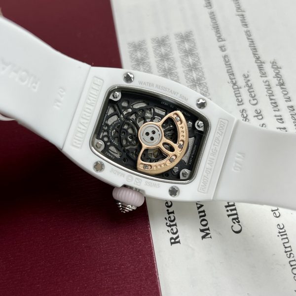 Richard Mille RM007 Replica Watches Ceramic White Women's 36mm (8)