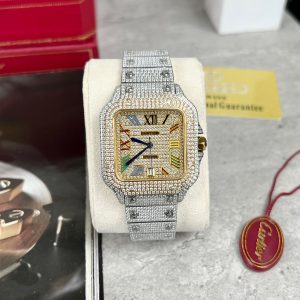 Cartier Santos Full Diamonds Replica Watches Best Quality (2)