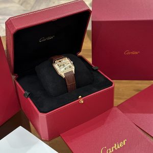 Cartier Santos de Carter Replica Watches Brown Leather Swiss Quartz (4)