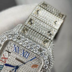 Cartier Santos de Cartier Diamonds Swarovski Replica Watches (1)