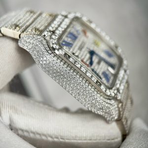 Cartier Santos de Cartier Diamonds Swarovski Replica Watches (1)