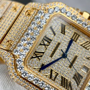 Cartier Santos de Cartier Full Diamonds Replica Watches (1)