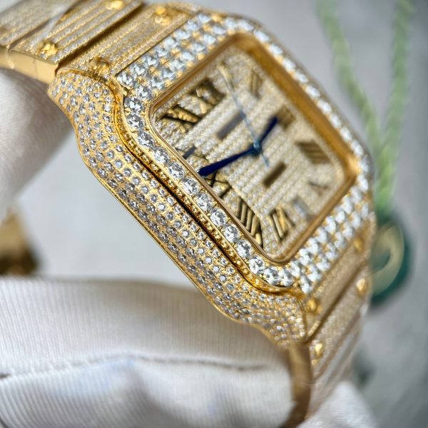 Cartier Santos de Cartier Full Diamonds Replica Watches (1)