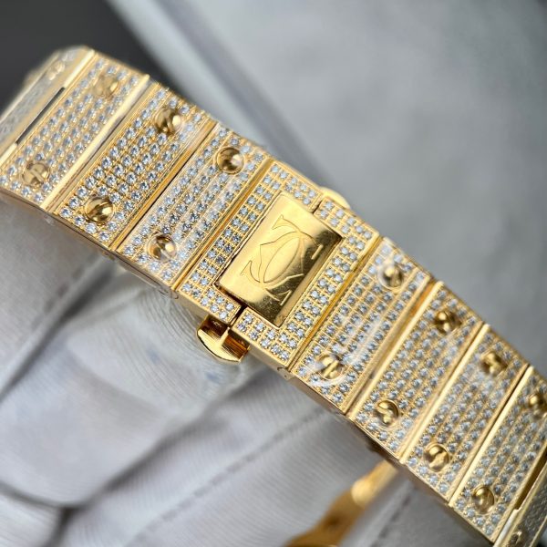 Cartier Santos de Cartier Full Diamonds Replica Watches (1)