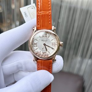 Chopard Happy Sport Automatic Replica Watches Women's Orange Leather 36mm