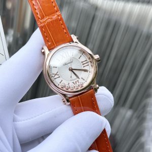 Chopard Happy Sport Automatic Replica Watches Women's Orange Leather 36mm