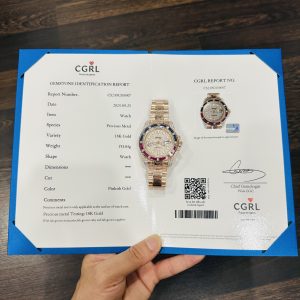 Rolex GMT-Master II 126755 SARU 18K Rose Gold Wrapped Custom Moissanite Ruby 41mm