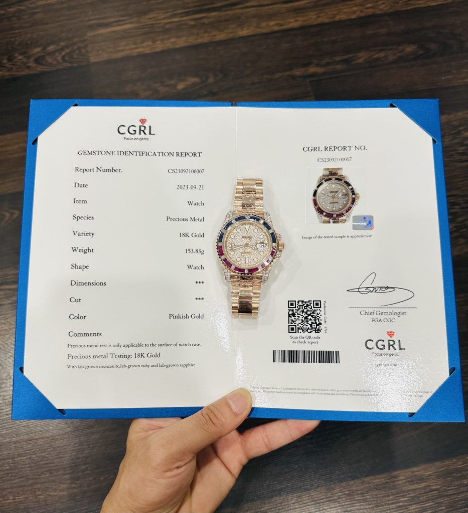 Rolex GMT-Master II 126755 SARU 18K Rose Gold Wrapped Custom Moissanite Ruby 41mm