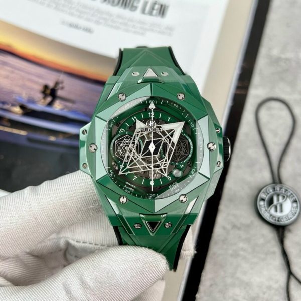 Hublot Big Bang Sang Bleu II Green Ceramic Replica Watches BBF (10)