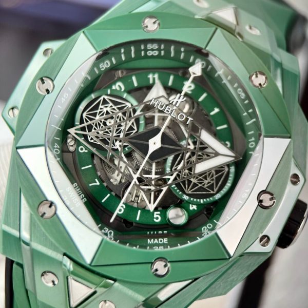 Hublot Big Bang Sang Bleu II Green Ceramic Replica Watches BBF (10)