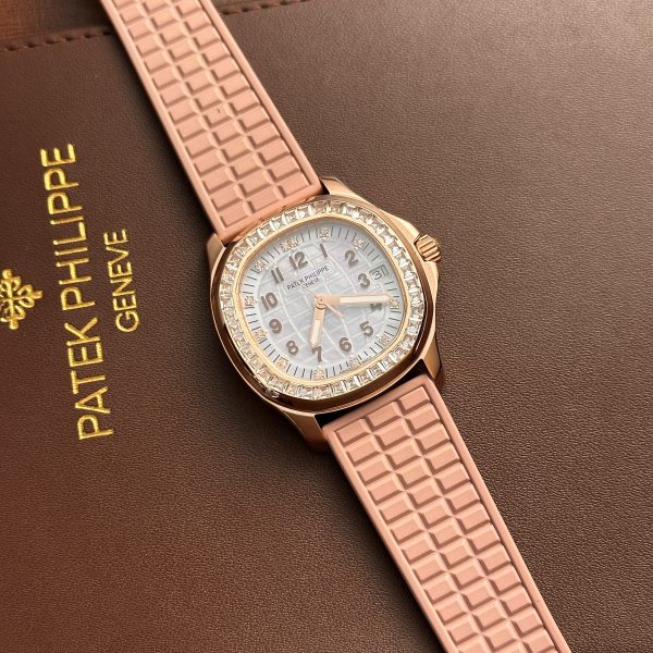 Patek Philippe Aquanaut 5072R Replica Watches MOP Pink Rubber (6)