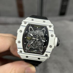 Richard Mille RM35-01 White Carbon Super Fake Watches 44mm (1)