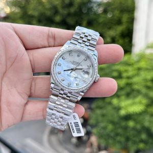 Rolex DateJust 126234 Custom Moissanite Diamonds Mother Of Pearl 36mm (4)