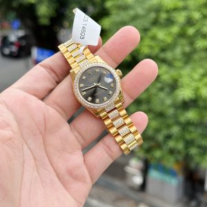 Rolex DateJust 18K Gold Wrapped Custom Moissanite Diamonds Women's 31mm (2)