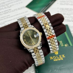 Rolex DateJust Replica Watches Women Green Dial EW Factory 31mm (1)