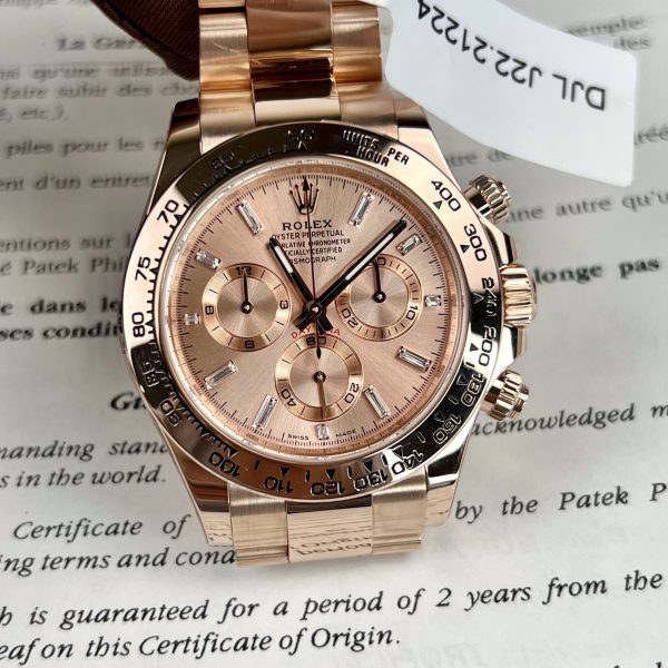 Rolex Daytona 116505 Replica Watches 18K Gold Wrapped Pink Dial 40mm (1)