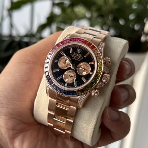 Rolex Daytona Rainbow Custom Diamonds Moissanite 18K Gold Wrapped TW 40mm (2)