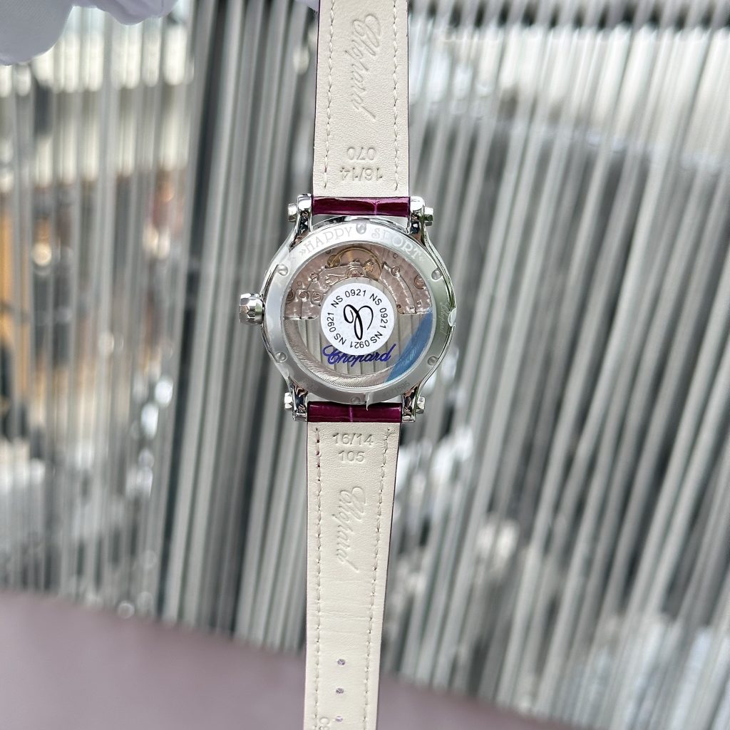 Chopard Happy Sport Replica Watches Purple Leather 36mm (2)