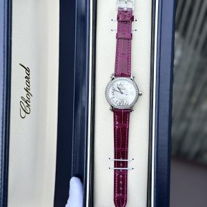 Chopard Happy Sport Replica Watches Purple Leather 36mm (2)