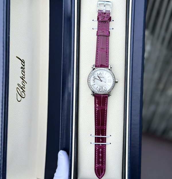 Chopard Happy Sport Replica Watches Purple Leather 36mm (2)