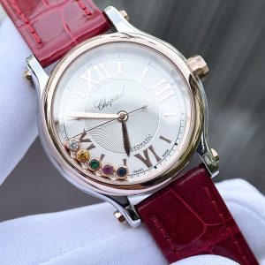 Chopard Happy Sport Replica Watches Red Leather 36mm (3)