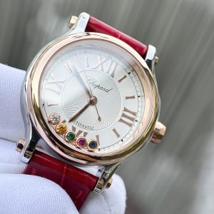 Chopard Happy Sport Replica Watches Red Leather 36mm (3)