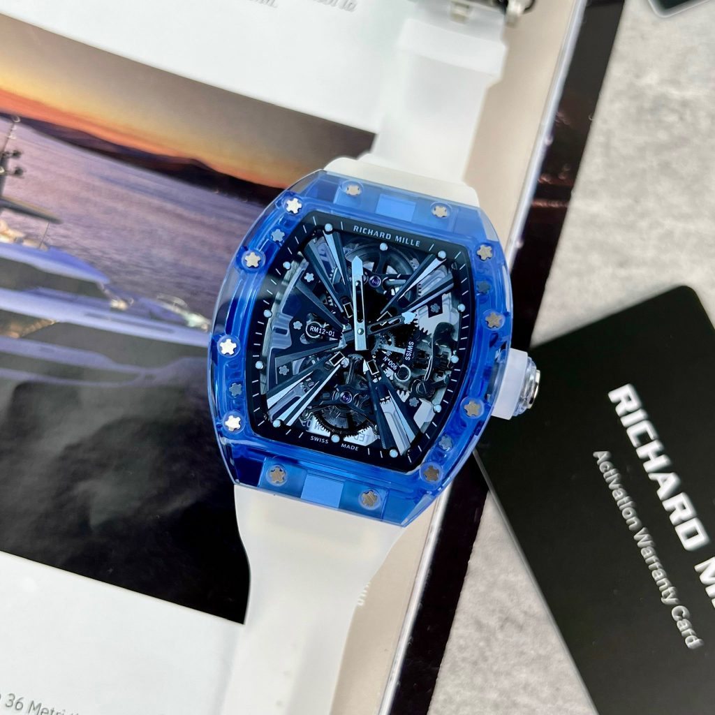 Richard Mille RM12-01 Sapphire Blue Tourbillon Replica Watches Best Quality (1)