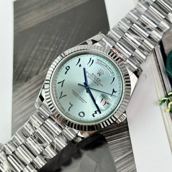 Rolex Day-Date Replica Watches Best Quality Ice Blue Abaric Dial 40mm (1)
