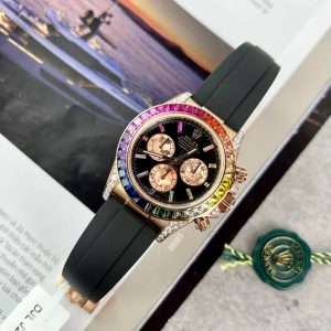 Rolex Daytona 18K Rose Gold Wrapped and Moissanite Diamonds Rep 11