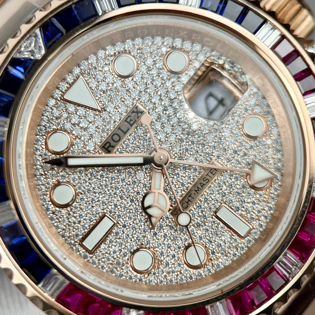 Rolex GMT-Master II 126755 SARU 18K Gold Wrapped Custom Moissanite Sapphire 41mm (3)