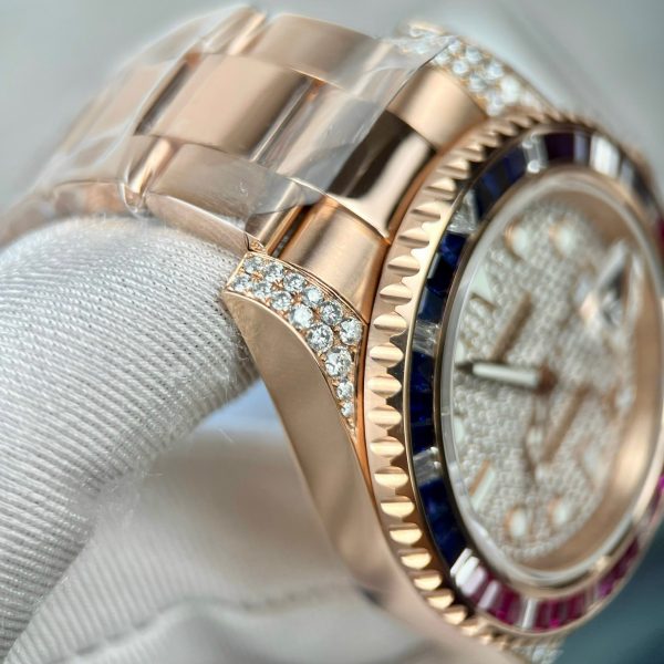 Rolex GMT-Master II 126755 SARU 18K Gold Wrapped Custom Moissanite Sapphire 41mm (3)