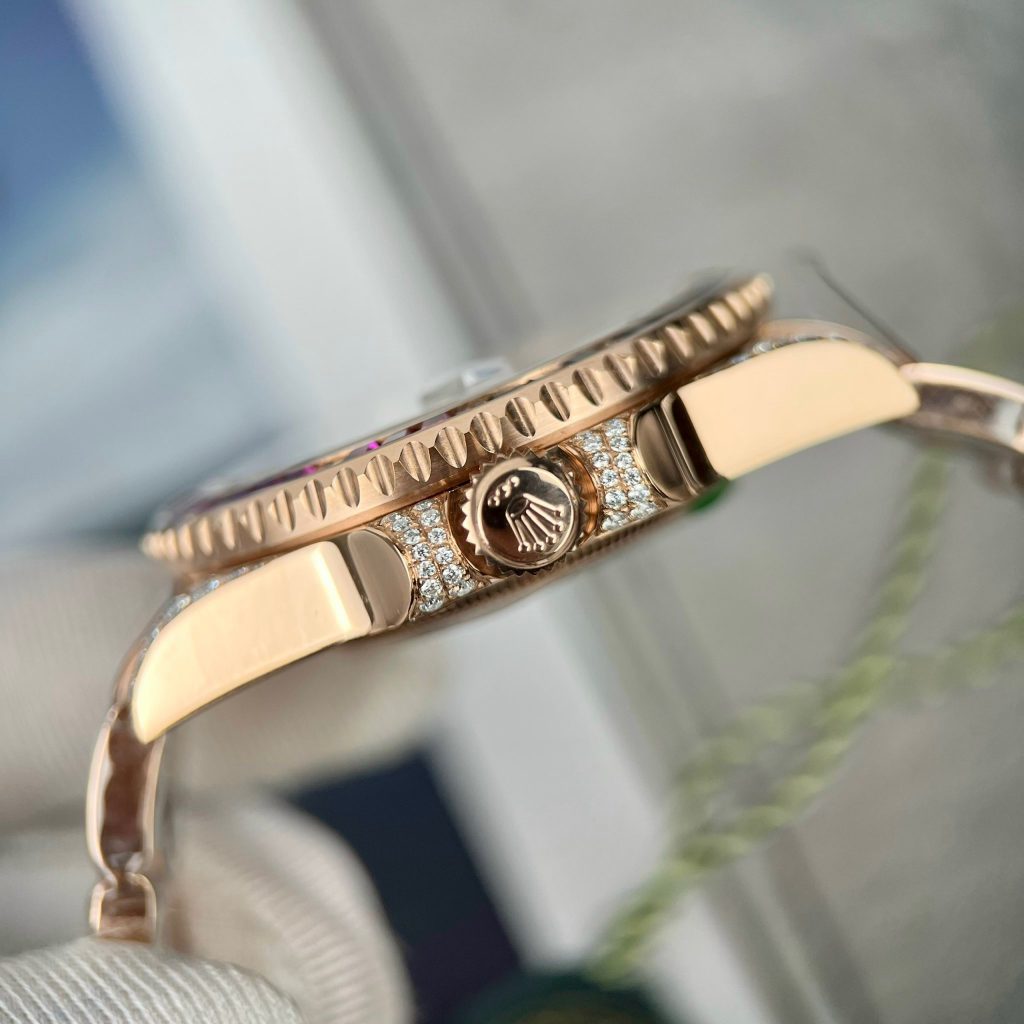 Rolex GMT-Master II 126755 SARU 18K Gold Wrapped Custom Moissanite Sapphire 41mm (3)