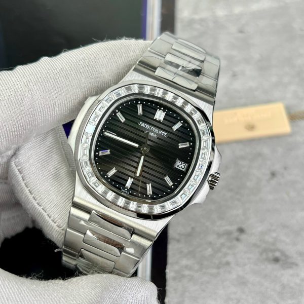 Patek Philippe Nautilus 5723 Custom Moissanite Baguette Diamonds 40mm (2)