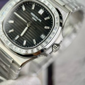 Patek Philippe Nautilus 5723 Custom Moissanite Baguette Diamonds 40mm (2)