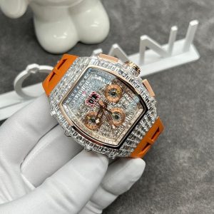 Richard Mille RM011 Rose Gold 18K and CVD Diamonds Replica Watches 44mm (1)