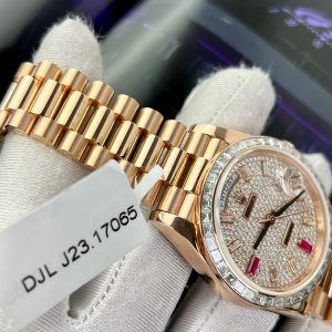 Rolex Day-Date 18K Rose Gold Wrapped Custom Moissanite GM Factory 40mm (1)