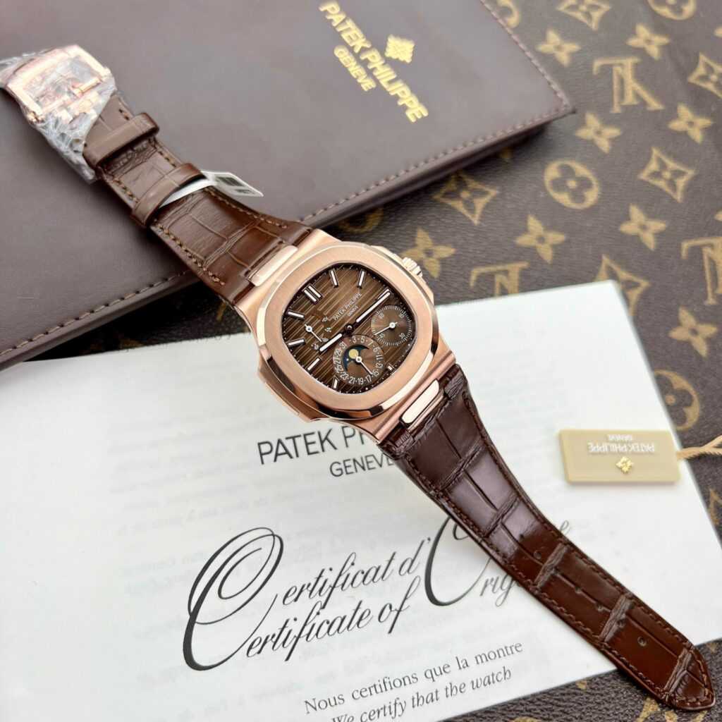 Patek Philippe Nautilus 5712R Gold Wrapped ZF Factory Brown Strap 40mm (9)