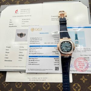 Patek Philippe Nautilus 5724R Gold Wrapped Custom Moissanite Baguette ZF 40mm (1)