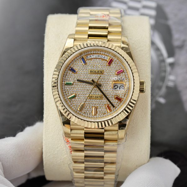 Rolex Day-Date 18K Gold Wrapped Custom Moissanite Diamonds GM V3