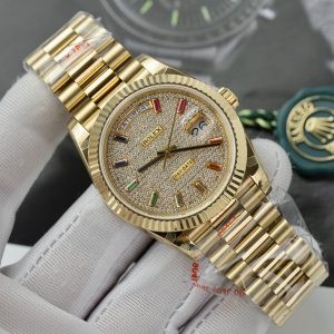 Rolex Day-Date 18K Gold Wrapped Custom Moissanite Diamonds GM V3