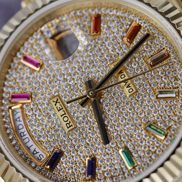 Rolex Day-Date 18K Gold Wrapped Custom Moissanite Diamonds GM V3