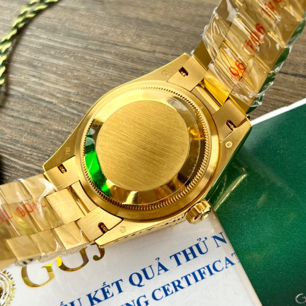 Rolex Day-Date Gold Wrapped Replica Watches Yellow Champagne Dial GMF 36mm (1)