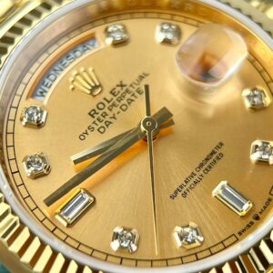 Rolex Day-Date Gold Wrapped Replica Watches Yellow Champagne Dial GMF 36mm (1)