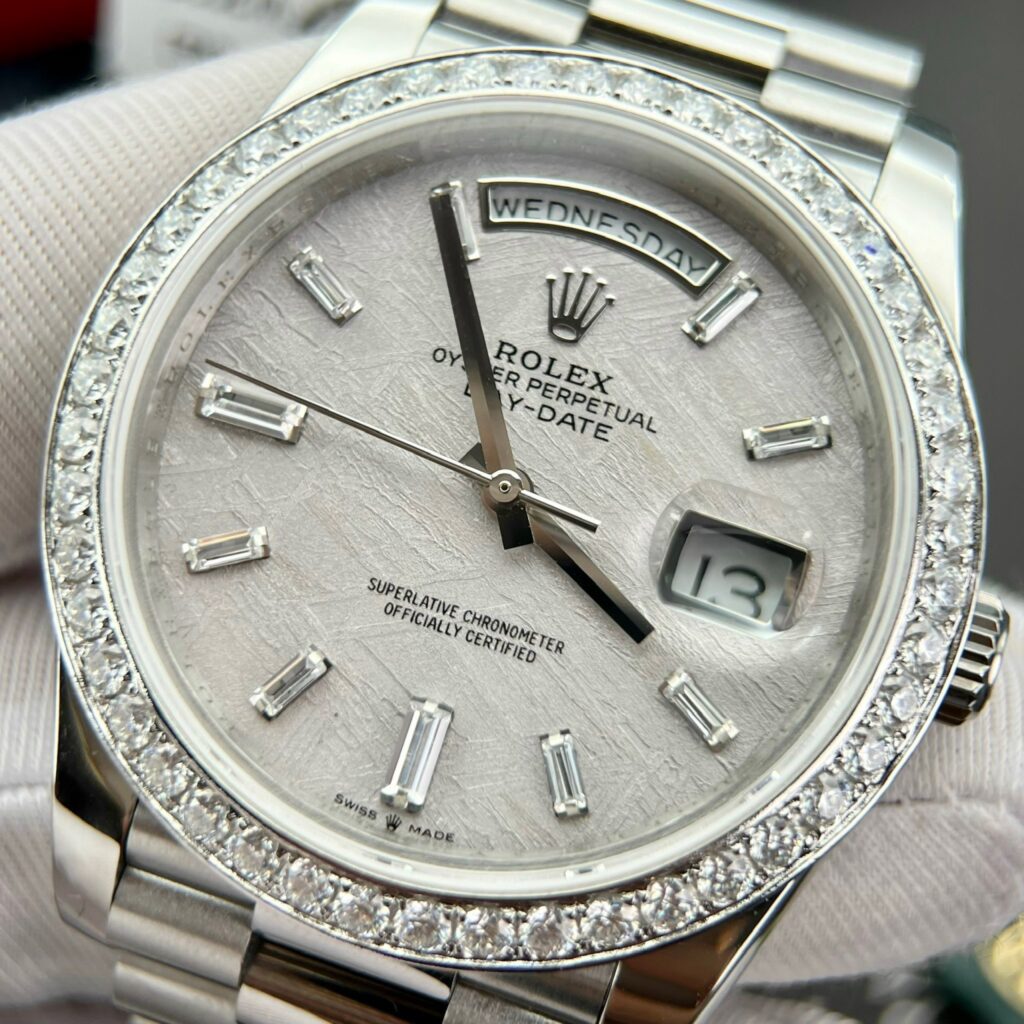 Rolex Day-Date Meteorite Moissanite Diamonds Bezel GM Factory 40mm (2)