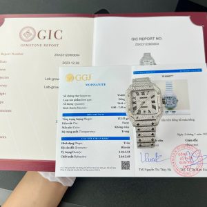 Cartier Santos Iced Out Moissanite Replica Watches BV Factory (11)