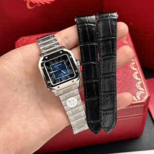 Cartier Santos WSSA0063 Blue Dial Replica Watches 35mm (1)