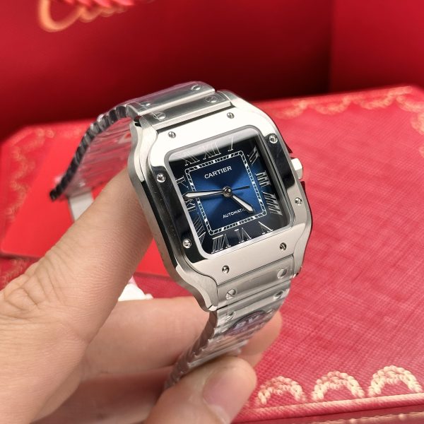 Cartier Santos WSSA0063 Blue Dial Replica Watches 35mm (1)