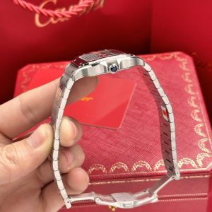 Cartier Santos WSSA0063 Blue Dial Replica Watches 35mm (1)