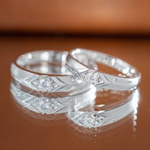 Couple Rings Custom Natural Diamonds White Gold 18k (2)