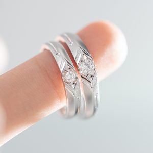 Couple Rings Custom Natural Diamonds White Gold 18k (2)